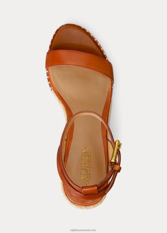 Ralph Lauren naised hilarie nahast espadrill PR0V5045 sügav sadulapruun