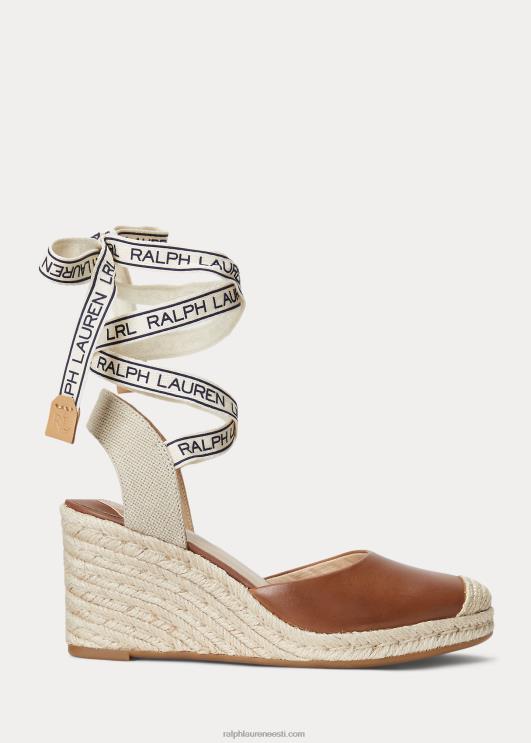 Ralph Lauren naised paislee nahast espadrill PR0V5043 sügav sadulapruun