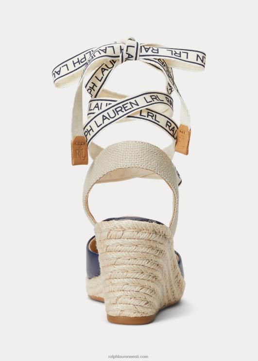 Ralph Lauren naised paislee nahast espadrill PR0V5044 rafineeritud merevägi