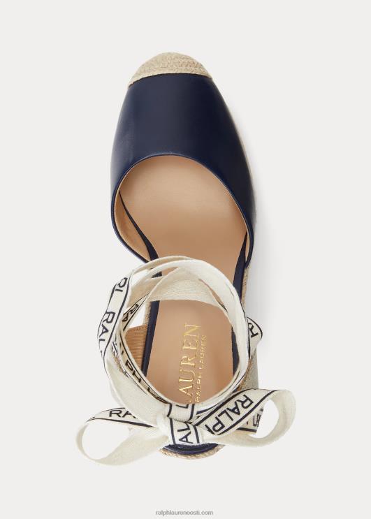 Ralph Lauren naised paislee nahast espadrill PR0V5044 rafineeritud merevägi