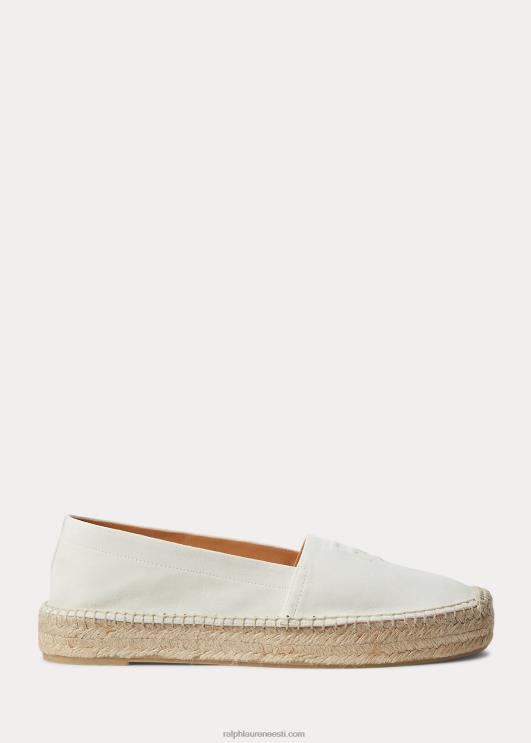 Ralph Lauren naised saunders kitse-seemisnahast espadrill PR0V9674 lux kreem
