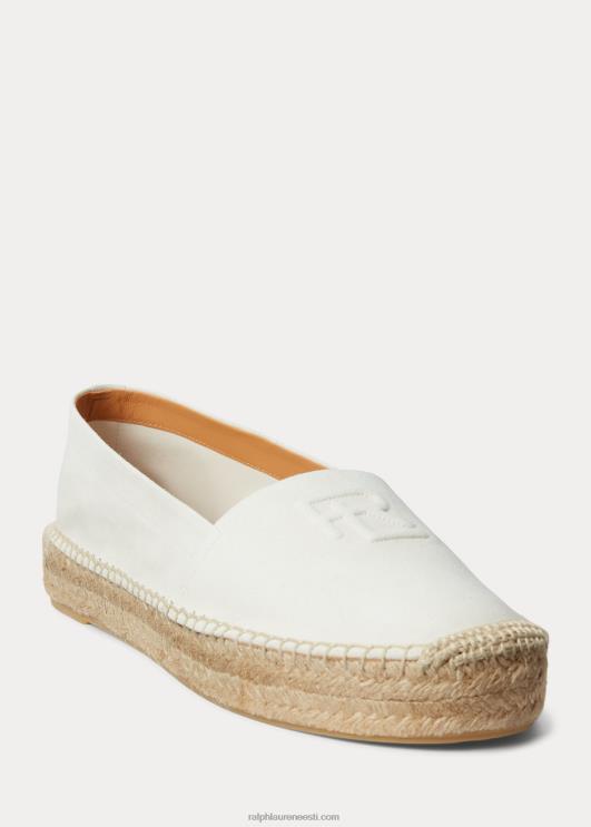 Ralph Lauren naised saunders kitse-seemisnahast espadrill PR0V9674 lux kreem