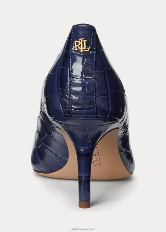 Ralph Lauren naised Lanette reljeefne nahkpump PR0V5100 rafineeritud merevägi