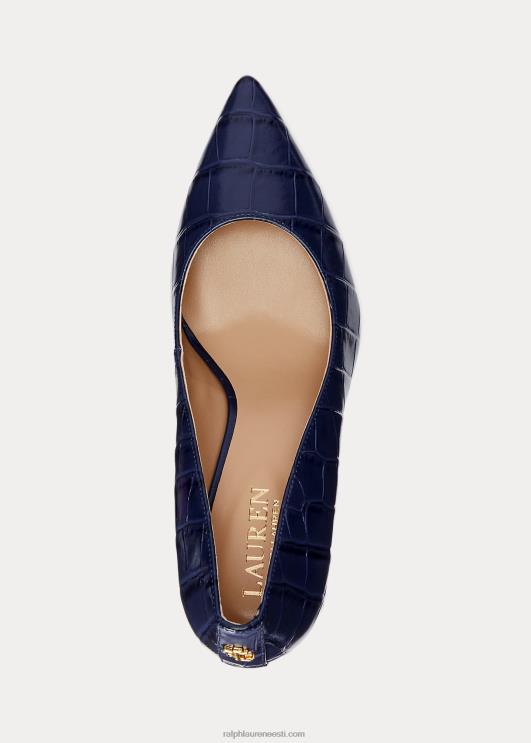 Ralph Lauren naised Lanette reljeefne nahkpump PR0V5100 rafineeritud merevägi