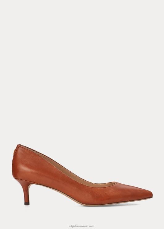 Ralph Lauren naised adrienne nahast pump PR0V5095 sügav sadulapruun