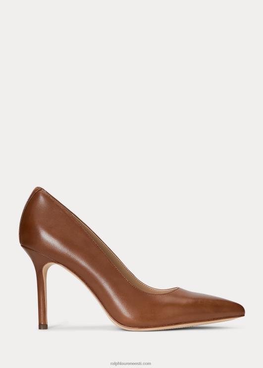 Ralph Lauren naised lindella ii poleeritud nahast pump PR0V5101 sügav sadulapruun