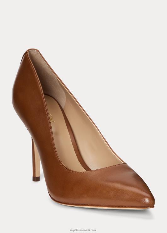 Ralph Lauren naised lindella ii poleeritud nahast pump PR0V5101 sügav sadulapruun