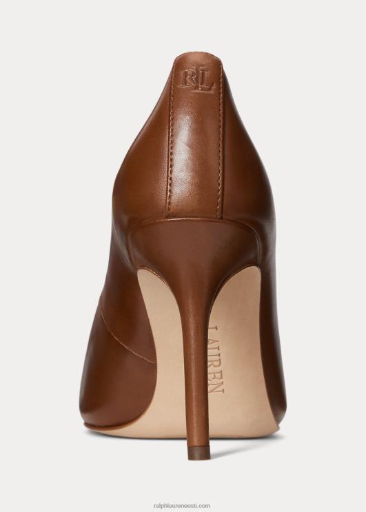 Ralph Lauren naised lindella ii poleeritud nahast pump PR0V5101 sügav sadulapruun