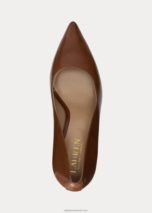 Ralph Lauren naised lindella ii poleeritud nahast pump PR0V5101 sügav sadulapruun