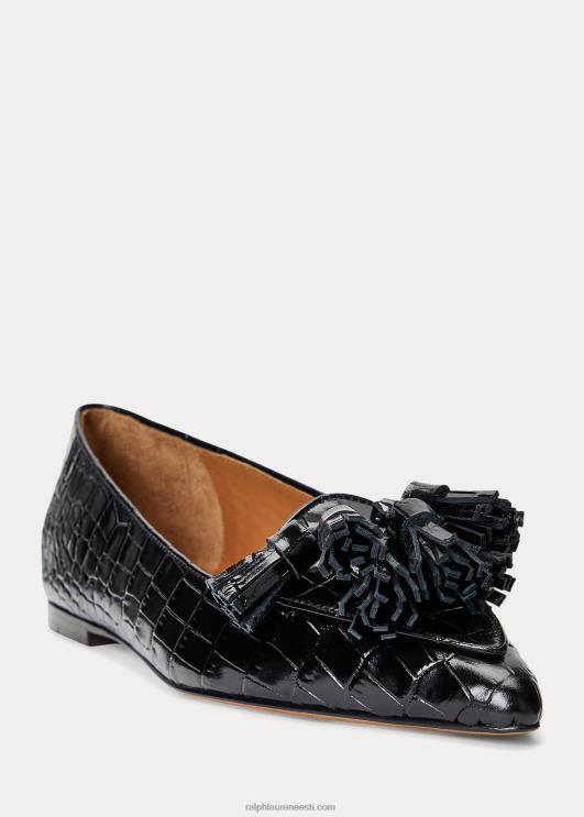 Ralph Lauren naised ashtyn reljeefsest nahast loafer PR0V9614 must