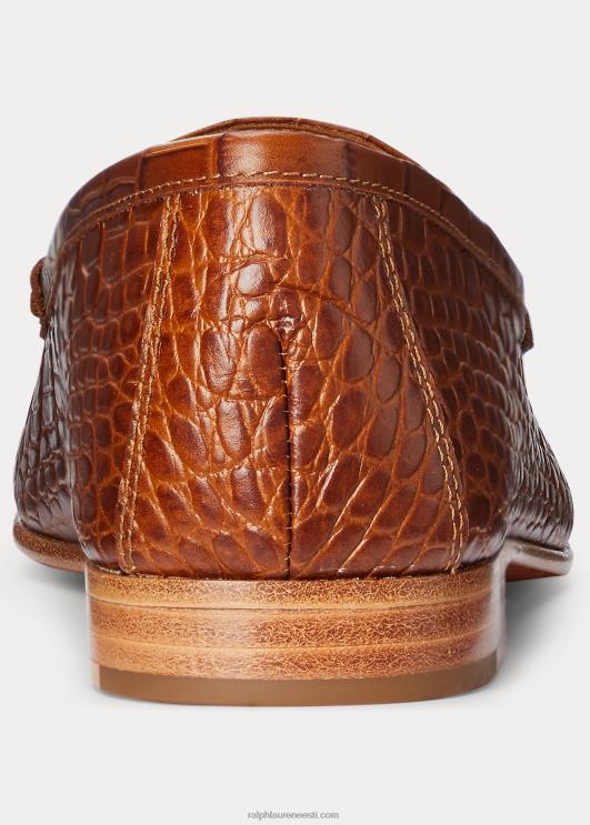 Ralph Lauren naised ashtyn reljeefsest nahast loafer PR0V9615 cuoio