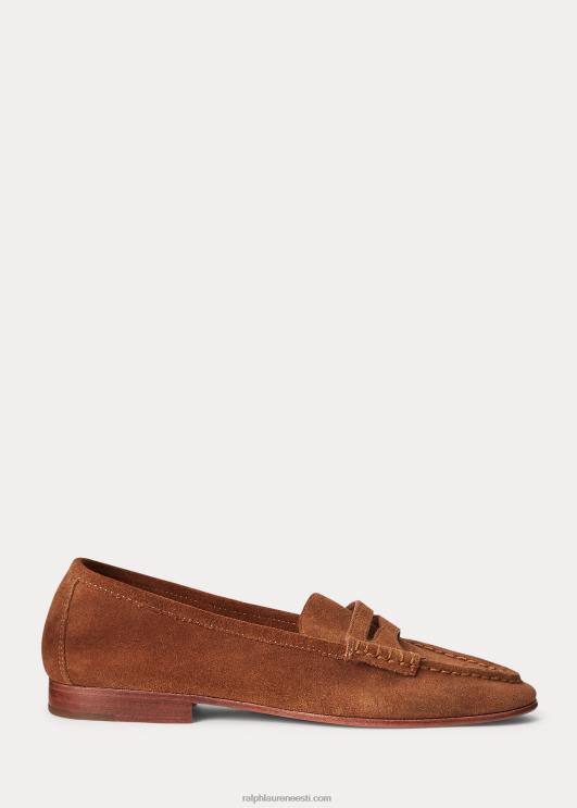 Ralph Lauren naised ashtyn suede penny loafer PR0V9613 kahvatu rusikas