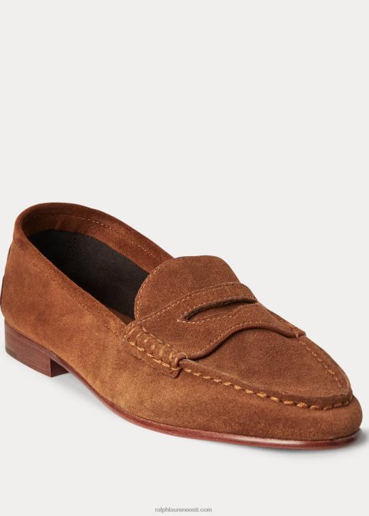 Ralph Lauren naised ashtyn suede penny loafer PR0V9613 kahvatu rusikas