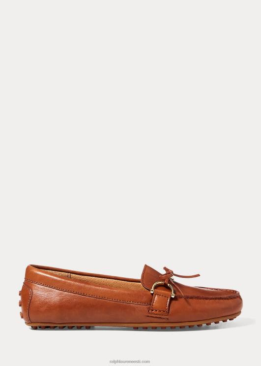 Ralph Lauren naised briley nahast päts PR0V5079 sügav sadulapruun