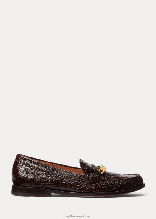 Ralph Lauren naised polo id Croc-reljeefne loafer PR0V9616 šokolaadi