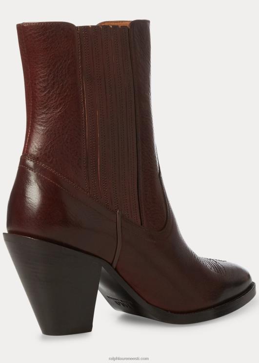 Ralph Lauren naised Lowrey nahast kauboisaabas PR0V5121 tume konjak