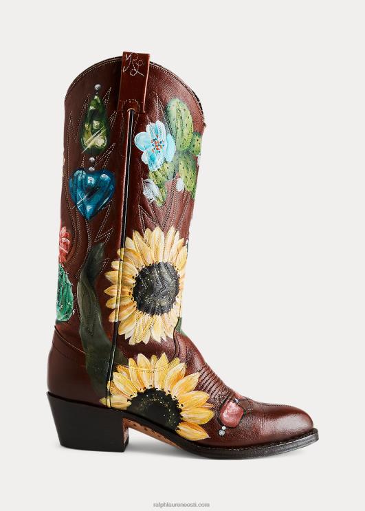 Ralph Lauren naised käsitsi maalitud vintage kauboisaabas (1978) PR0V9638