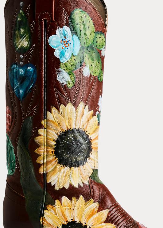 Ralph Lauren naised käsitsi maalitud vintage kauboisaabas (1978) PR0V9638