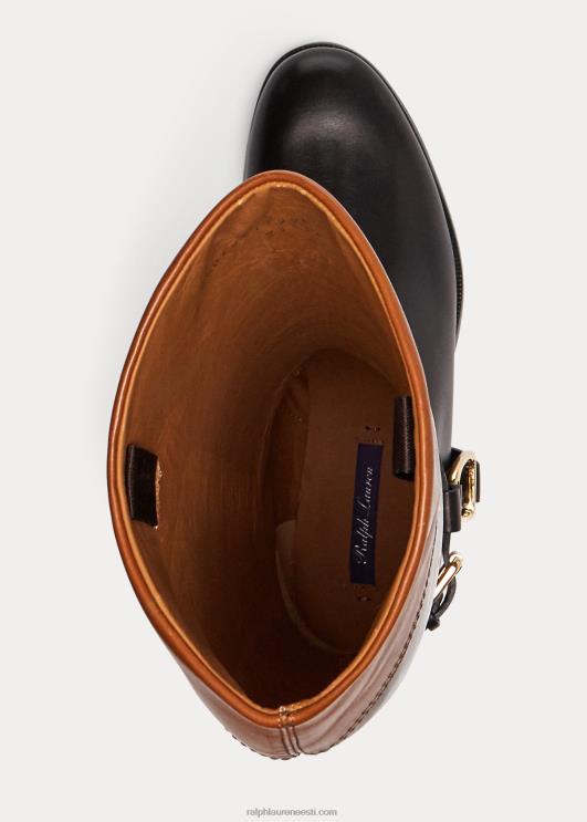 Ralph Lauren naised sade poleeritud vasikanahast ratsasaabas PR0V9707 must/pruun
