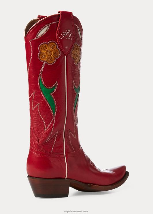 Ralph Lauren naised selene nahast kauboisaabas PR0V9636 punane