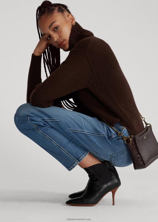 Ralph Lauren naised vachetta vasikanahast kitten-kontsaabas PR0V9630 must