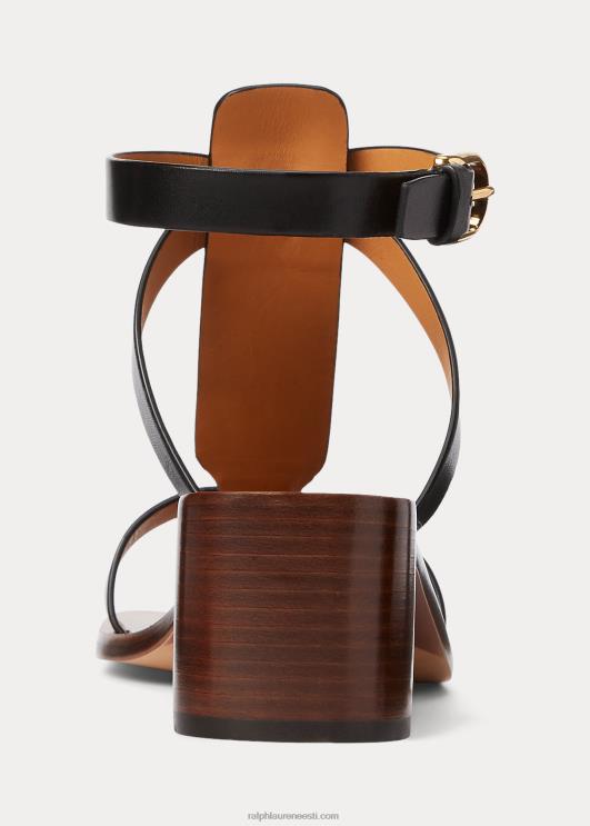 Ralph Lauren naised Dyllon poleeritud vasikanahast sandaal PR0V9651 must