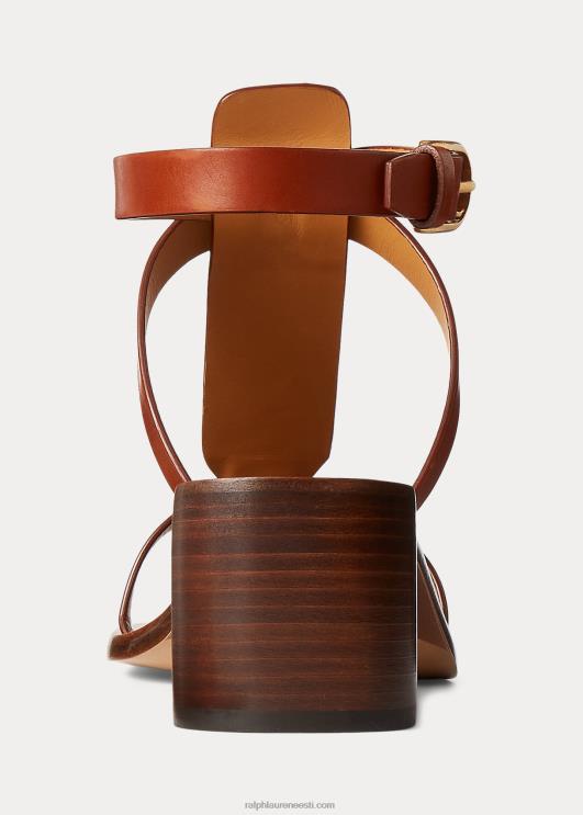 Ralph Lauren naised Dyllon poleeritud vasikanahast sandaal PR0V9652 papaia