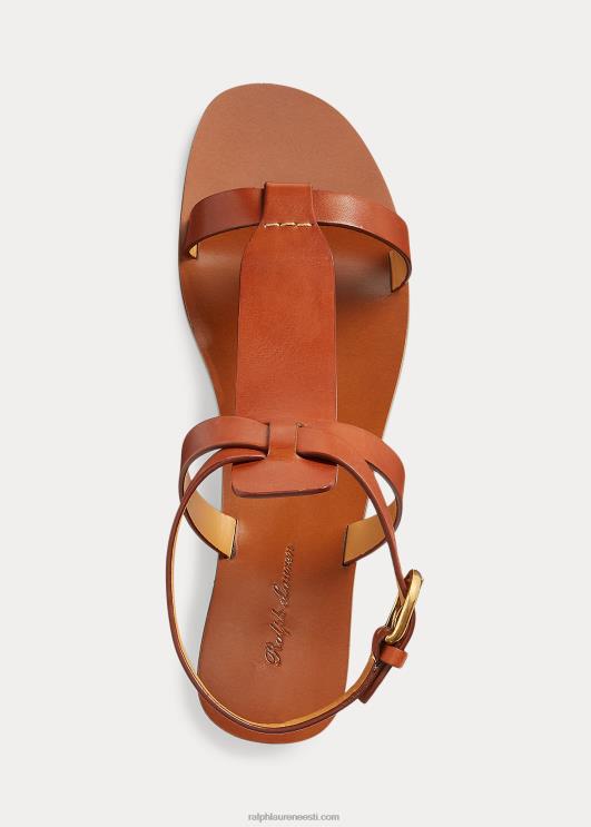 Ralph Lauren naised Dyllon poleeritud vasikanahast sandaal PR0V9652 papaia
