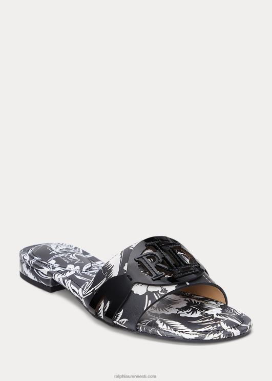 Ralph Lauren naised alegra lilleline nahast liugusandaal PR0V4990 must valge