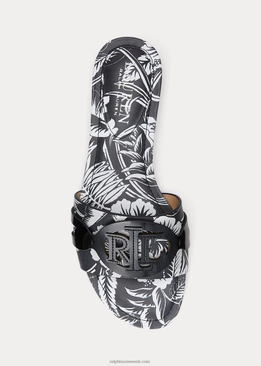 Ralph Lauren naised alegra lilleline nahast liugusandaal PR0V4990 must valge