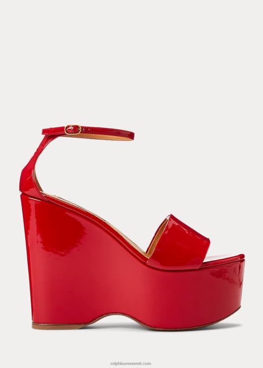 Ralph Lauren naised allston patenteeritud vasikanahast sandaal PR0V9668 rouge