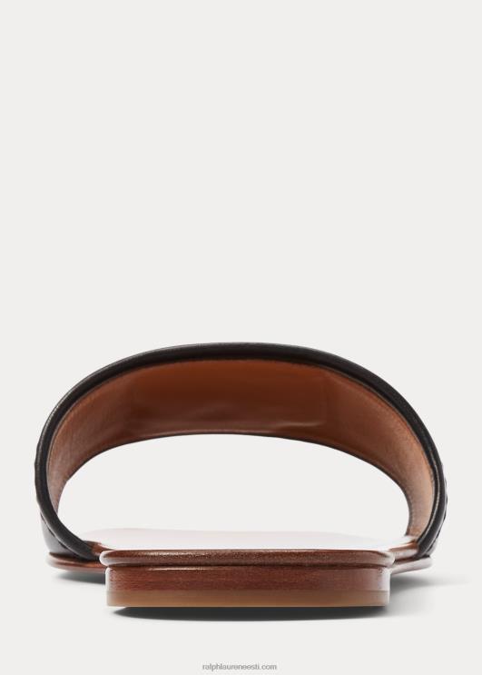 Ralph Lauren naised andela poleeritud vasikanahast liugusandaal PR0V4980 must