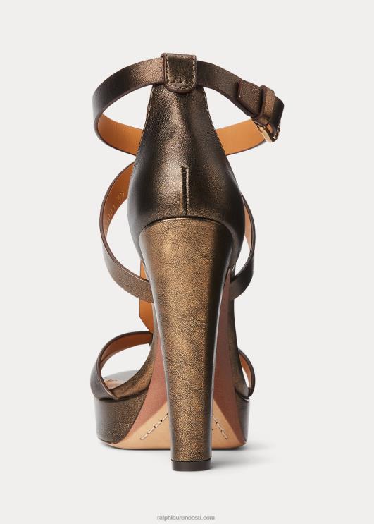 Ralph Lauren naised dakota metallist vasikanahast sandaal PR0V9648 pronksist