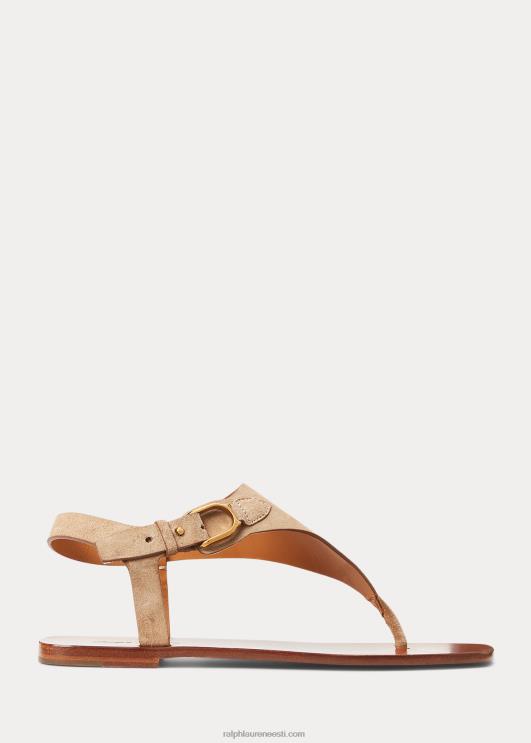 Ralph Lauren naised delancie welington sääre-seemisnahast sandaal PR0V4972 kahvatu mesi