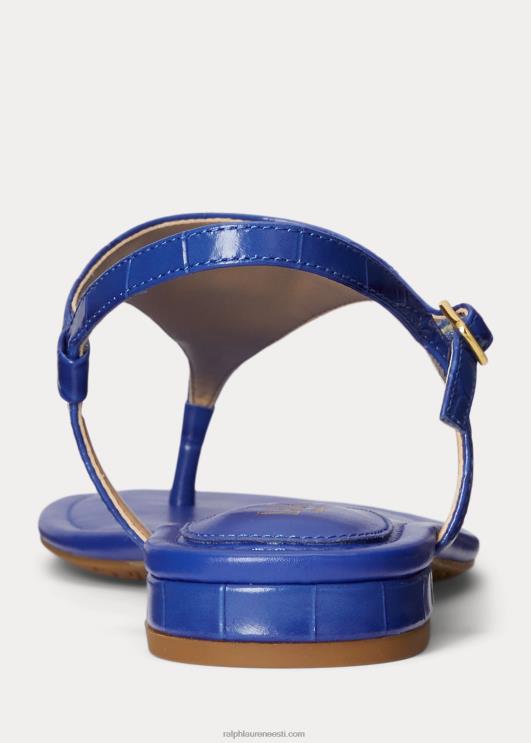 Ralph Lauren naised ellingtoni reljeefsed nahast sandaalid PR0V9597 sinine saturn