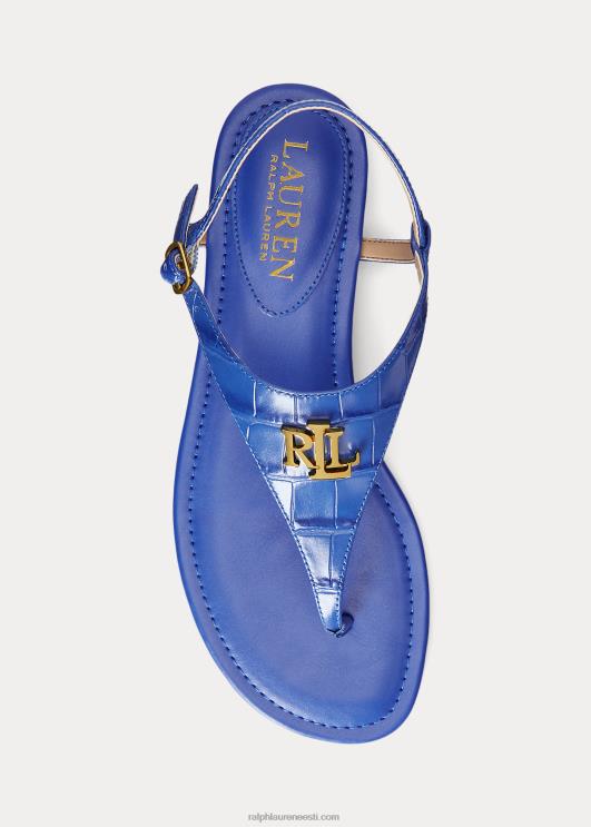 Ralph Lauren naised ellingtoni reljeefsed nahast sandaalid PR0V9597 sinine saturn