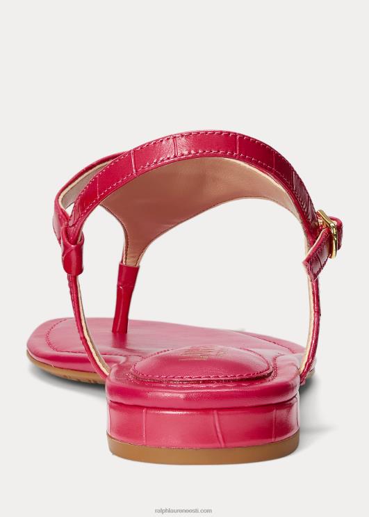 Ralph Lauren naised ellingtoni reljeefsed nahast sandaalid PR0V9598 spordiroosa