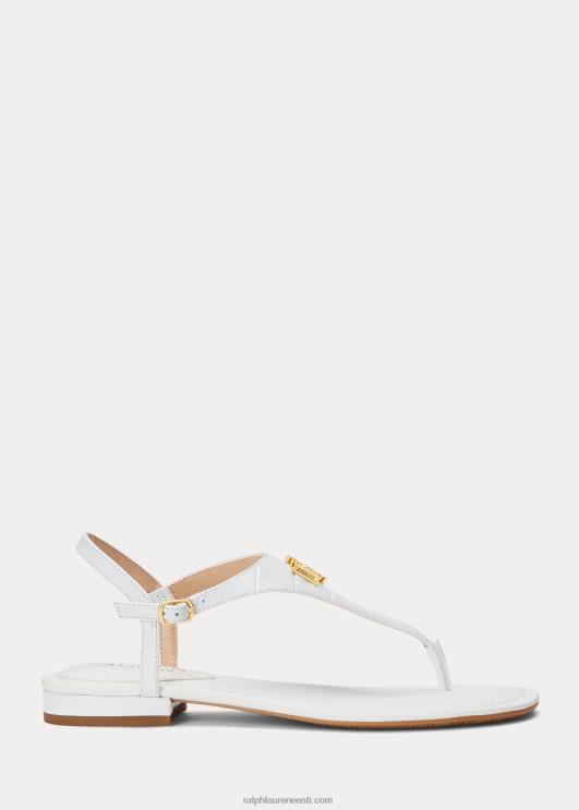Ralph Lauren naised ellingtoni reljeefsed nahast sandaalid PR0V9599 rl valge