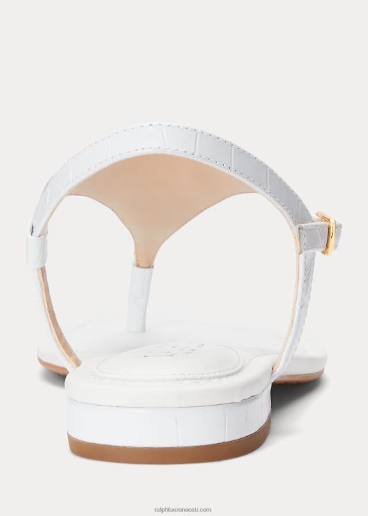Ralph Lauren naised ellingtoni reljeefsed nahast sandaalid PR0V9599 rl valge