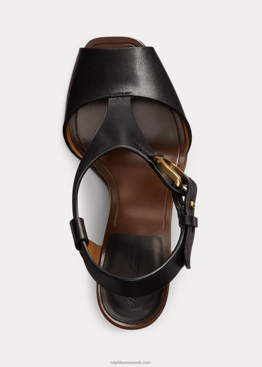 Ralph Lauren naised emilie welington vasikanahast sandaalid PR0V9646 must