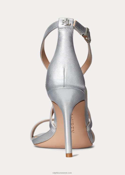 Ralph Lauren naised gabriele metallist nahast sandaalid PR0V5023 särav hõbe