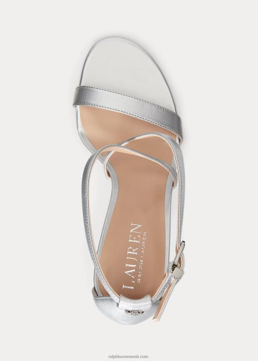 Ralph Lauren naised gabriele metallist nahast sandaalid PR0V5023 särav hõbe