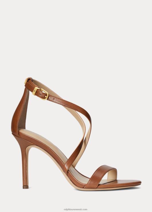 Ralph Lauren naised gabriele poleeritud nahast sandaal PR0V5001 sügav sadulapruun