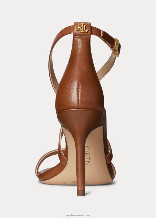 Ralph Lauren naised gabriele poleeritud nahast sandaal PR0V5001 sügav sadulapruun