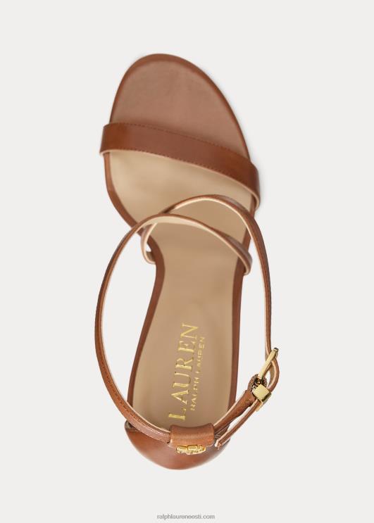 Ralph Lauren naised gabriele poleeritud nahast sandaal PR0V5001 sügav sadulapruun