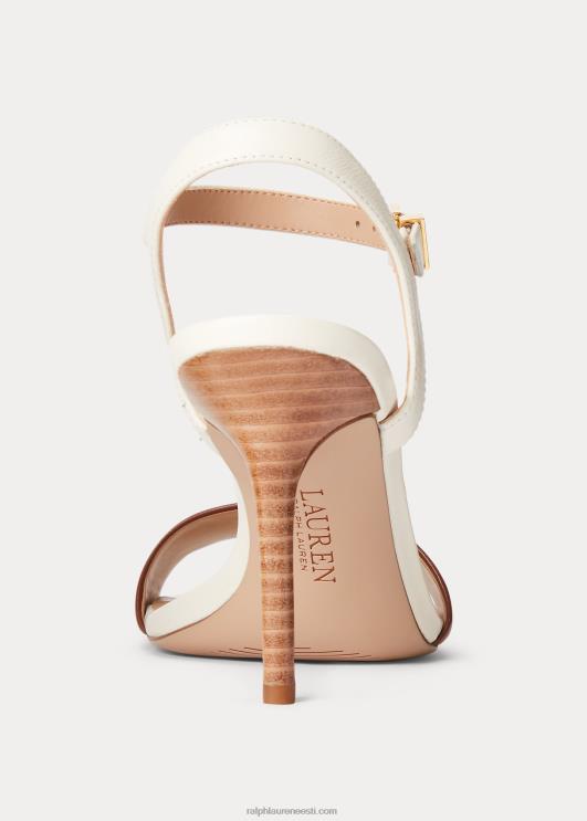 Ralph Lauren naised gwen nappa nahast sandaalid PR0V5018 sügav sadulapruun/vanill