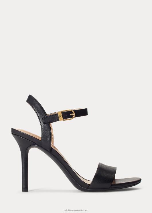 Ralph Lauren naised gweni poleeritud nahast sandaalid PR0V5024 must