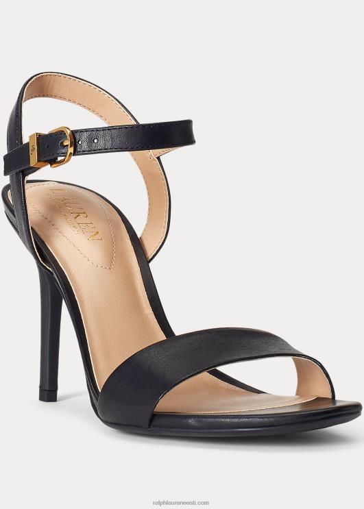 Ralph Lauren naised gweni poleeritud nahast sandaalid PR0V5024 must