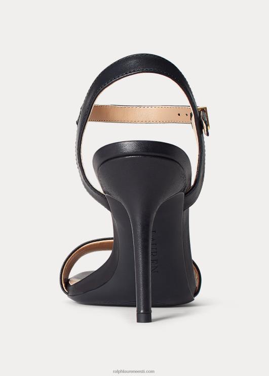 Ralph Lauren naised gweni poleeritud nahast sandaalid PR0V5024 must