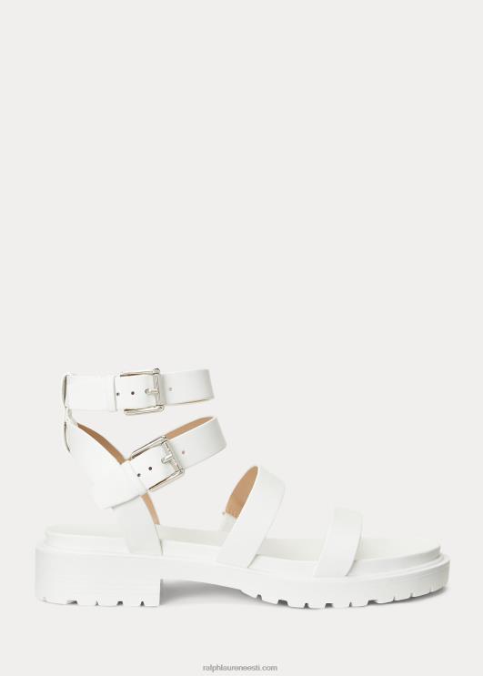 Ralph Lauren naised kayleen nappa nahast sandaalid PR0V9602 lumivalge